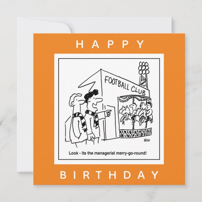 Football Club Stadium Managerial Cartoon Card (Front)