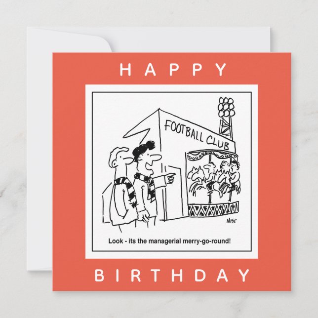 Football Club Stadium Managerial Cartoon Card (Front)