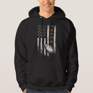 Football Coach American Flag Football Trainer Coac Hoodie