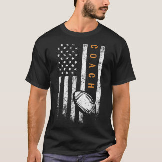 Football Coach American Flag Football Trainer Coac T-Shirt