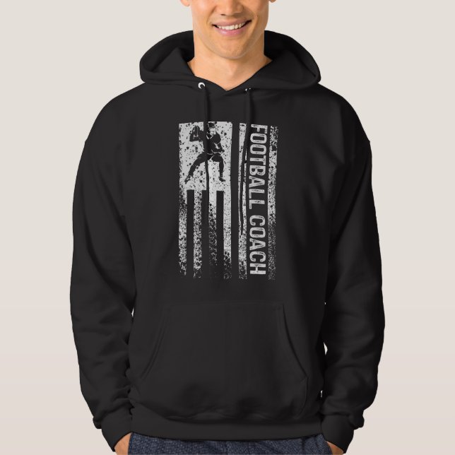 Football Coach American Flag Vintage Hoodie (Front)