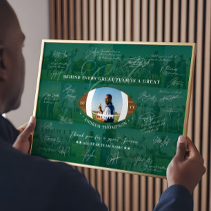 Football Coach Appreciation Collage Team Signature Poster
