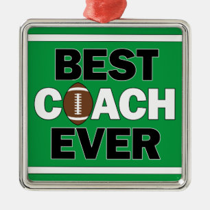 Football Coach BEST COACH EVER Sports Christmas Metal Tree Decoration