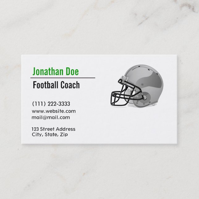 Football Coach Business Card (Front)