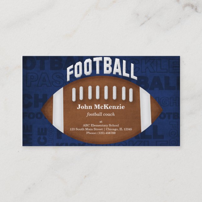 Football Coach Business Card (Front)