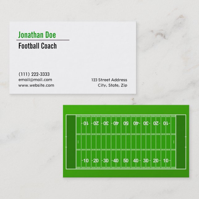 Football Coach Business Card (Front/Back)