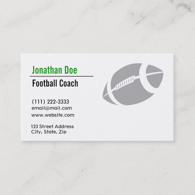 Football Coach Business Card (Front)