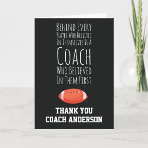 Football Coach Cards Thank You Christmas Manager