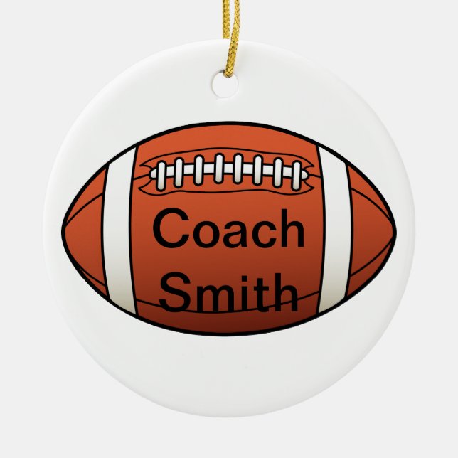 Football Coach Ceramic Tree Decoration (Front)