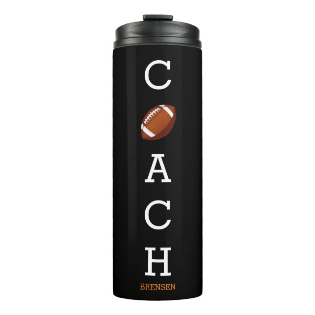 Football Coach Custom Name Thermal Tumbler (Front)