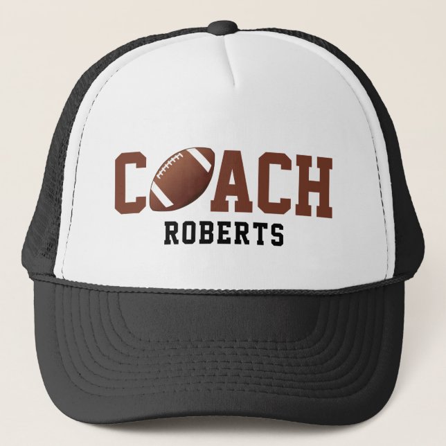 🏈 football COACH [custom name] Trucker Hat (Front)