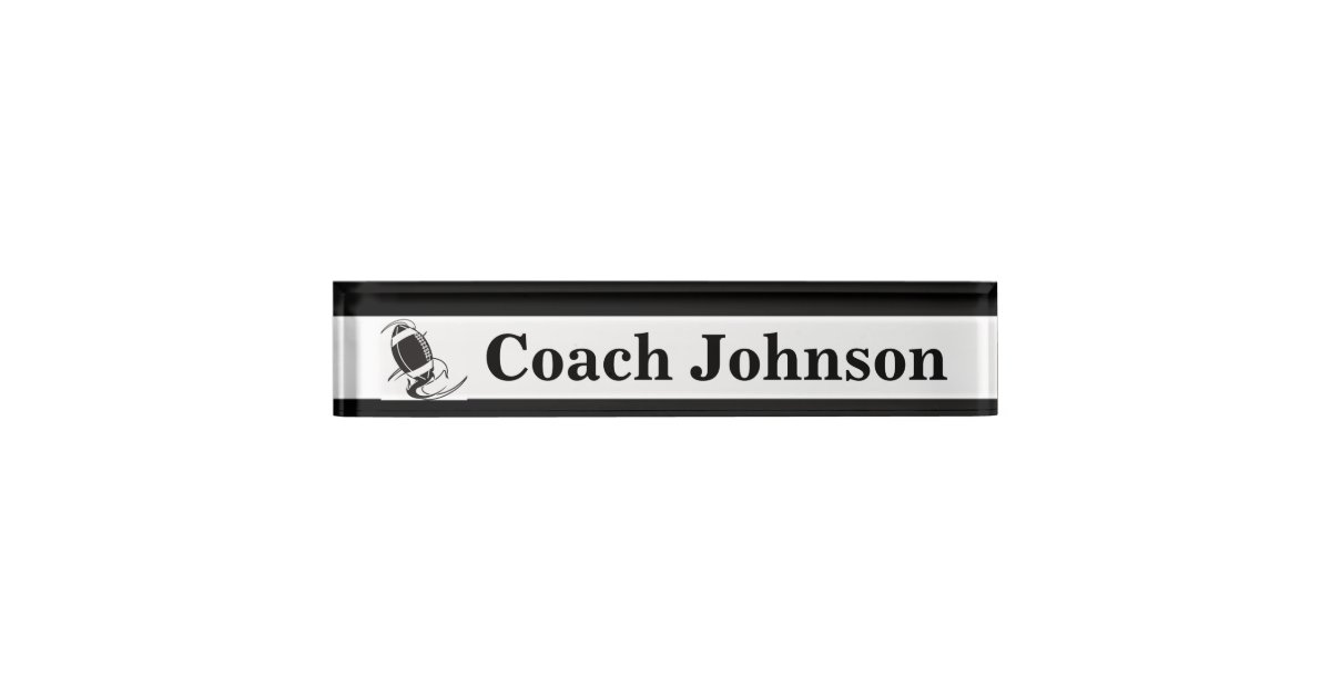 Football Coach DIY Name Nameplate Zazzle