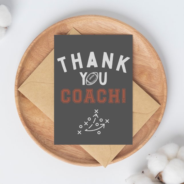 Football Coach End of Season Folded Thank You Card (Creator Uploaded)