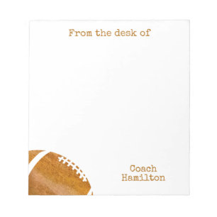 Football Coach From the Desk of Personalised Notepad