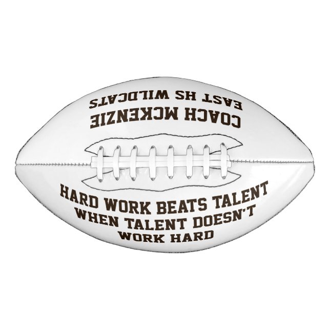 Football Coach Gift: Name & Quote Football American Football (Front)