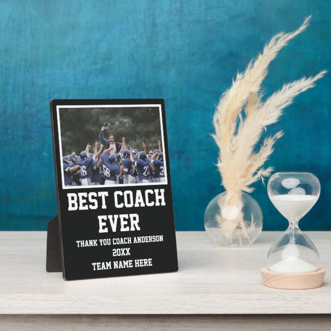 Football Coach Gifts From Team Player Photo Custom Plaque (Side)