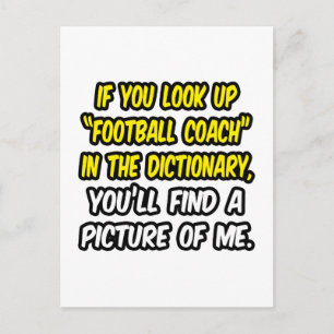 Football Coach In Dictionary...My Picture Postcard