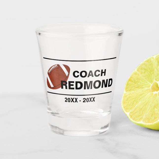 Football Coach Keepsake Shot glass (Front)