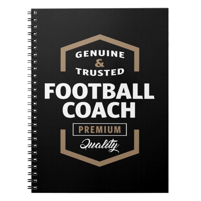 Football Coach Logo Gift Ideas Notebook (Front)