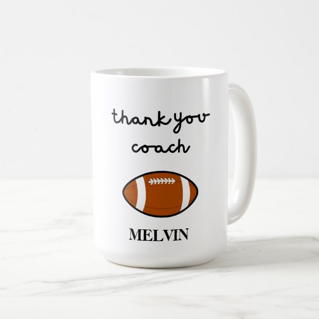 Football Coach Mug, Thank You Gift for Sport Coach Coffee Mug (Front Right)