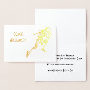 Football Coach or Sponsor Thank You Banquet Card