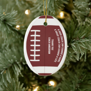 Football Coach Ornament Christmas Thank You Team