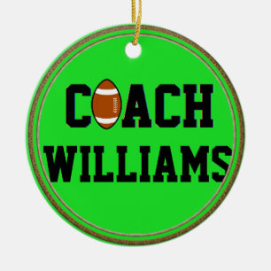 Football Coach Personalised Ceramic Tree Decoration