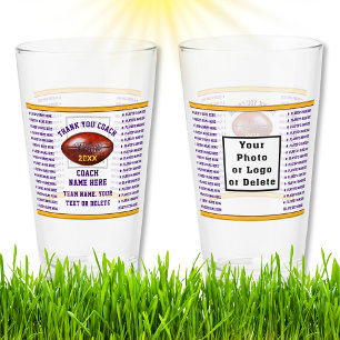 Football Coach Presents, 64 Players Name or Delete Glass