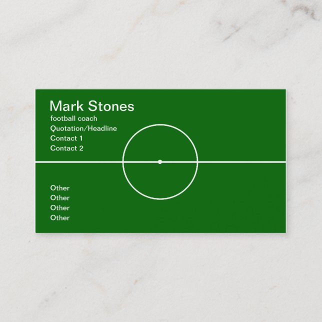 Football coach professional business card (Front)