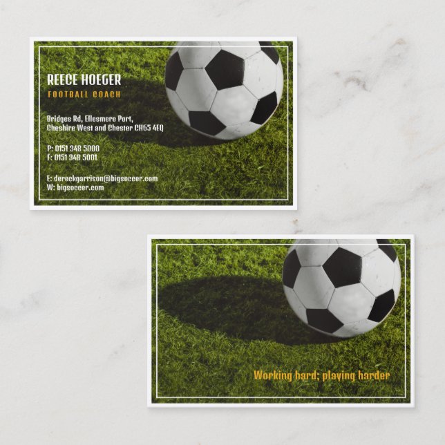 Football Coach | Professional Sports Business Card (Front/Back)