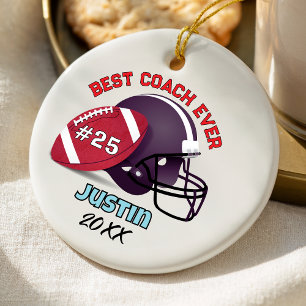 football coach sports team custom text ceramic tree decoration