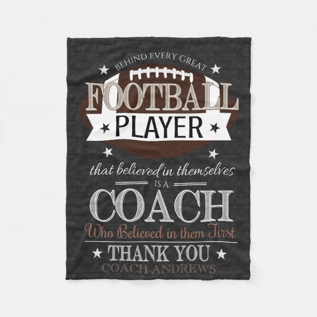 Football Coach Thank You Gift Blanket (Front)