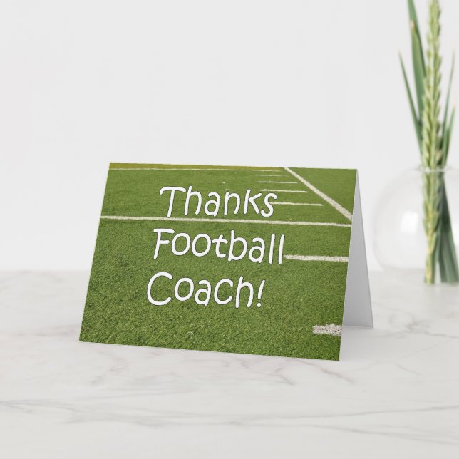 Football Coach Thank You Thanks on Playing Field (Front)