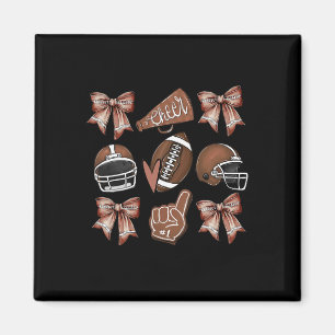 Football Coquette Bow Football Mum Game Day Women Magnet