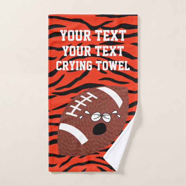 Football Crying Towel Your Text and Colour (Hand Towel)