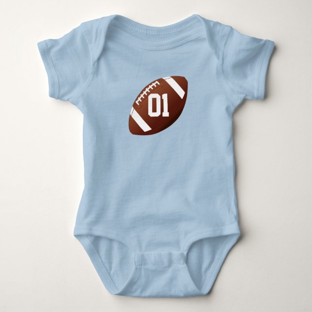 Football Custom Baby Jersey Romper Bodysuit (Front)