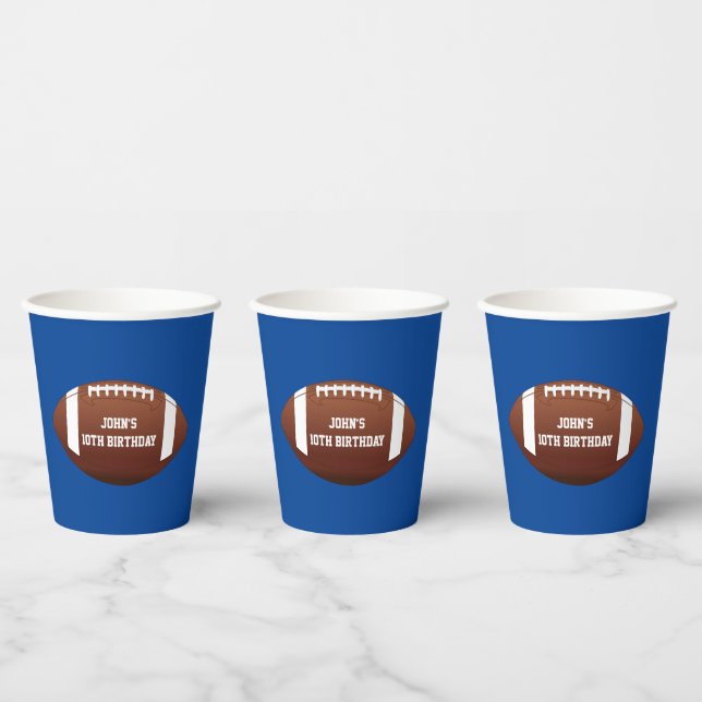 Football Custom Birthday Paper Cups (Multi)