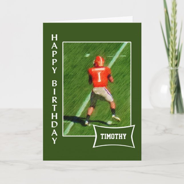 Football - Custom Name Birthday Card (Front)