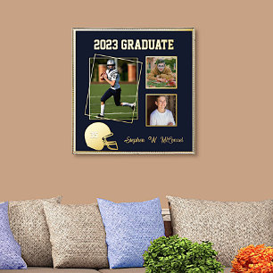 Football Custom Photo Graduation  Foil Prints