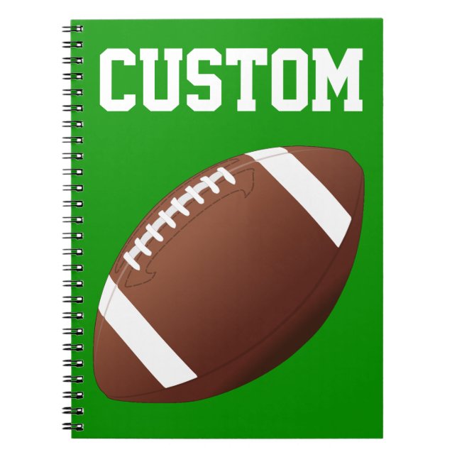 Football Custom Player or Team Name Sports Notebook (Front)