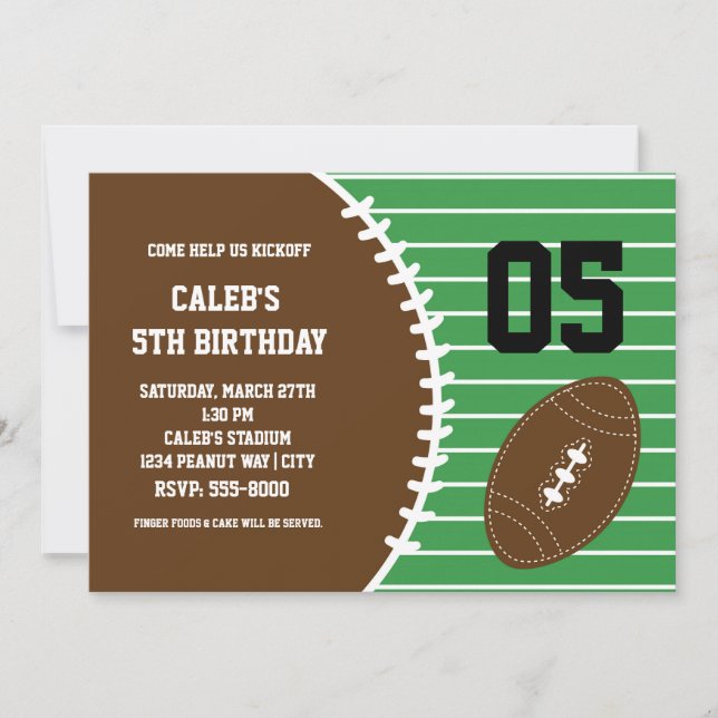 Football Cute Stitched Birthday Party Invitation (Front)