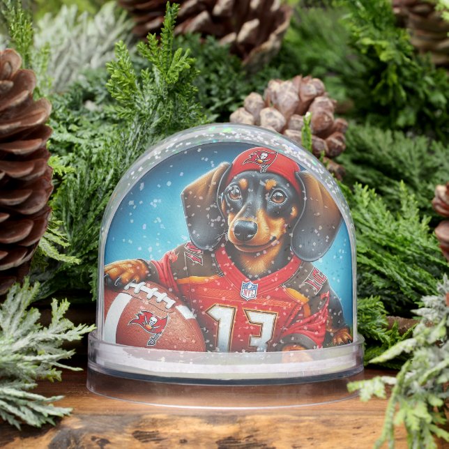 FOOTBALL DACHSHUND SNOWGLOBE (Winter)