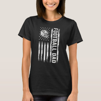 Football Dad American Flag Proud Dad Of Ballers Fa T-Shirt