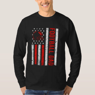 Football Dad American Flag Proud Dad Of Ballers Fa T-Shirt