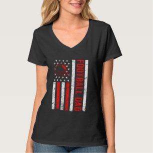 Football Dad American Flag Proud Dad Of Ballers Fa T-Shirt