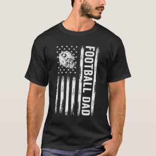 Football Dad American Flag Proud Dad Of Ballers Fa T-Shirt