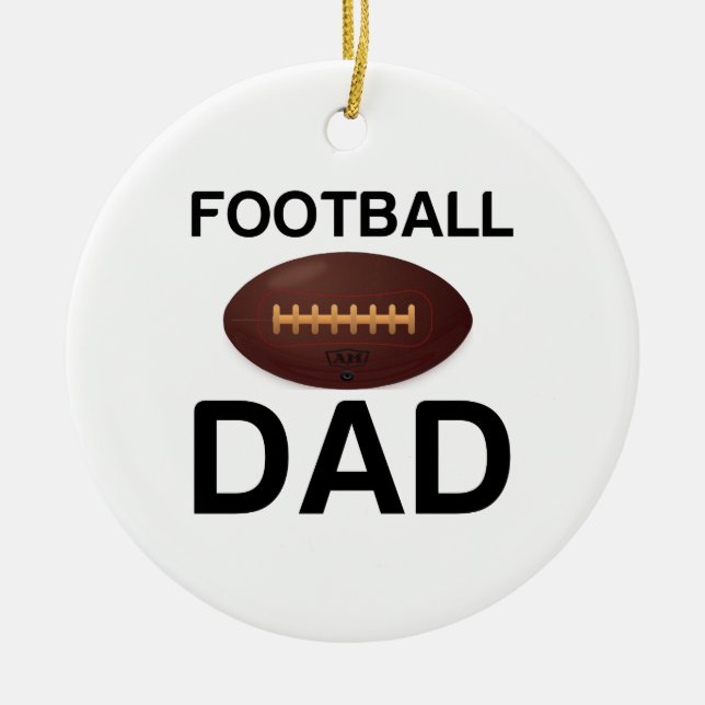 FOOTBALL DAD CERAMIC TREE DECORATION (Front)
