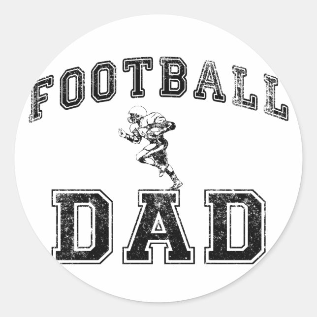 Football Dad Classic Round Sticker (Front)