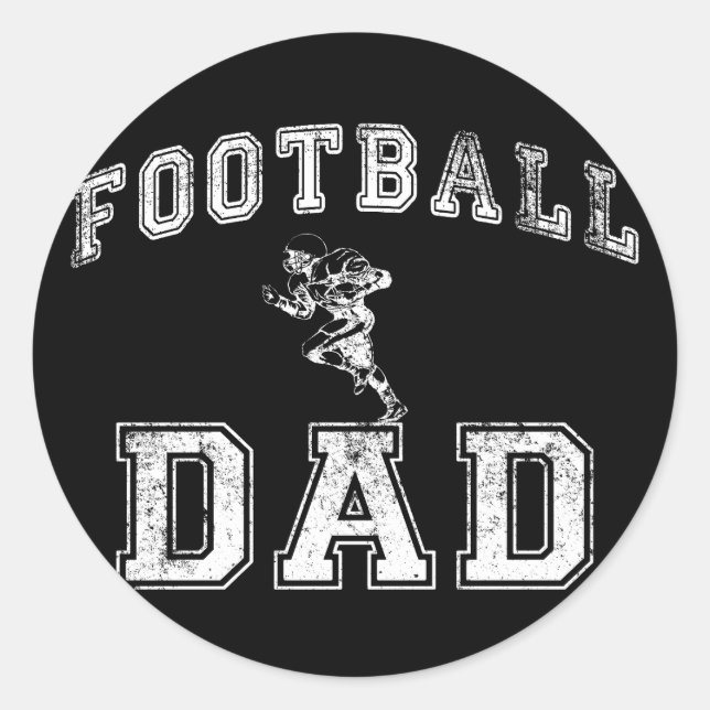 Football Dad Classic Round Sticker (Front)