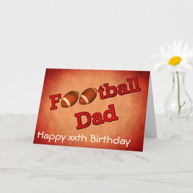Football Dad Cute Birthday  Card (Small Plant)